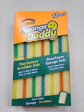 Scrub Daddy Sponge Daddy Pack Of 12 Dual-Sided Scrubber And Sponge